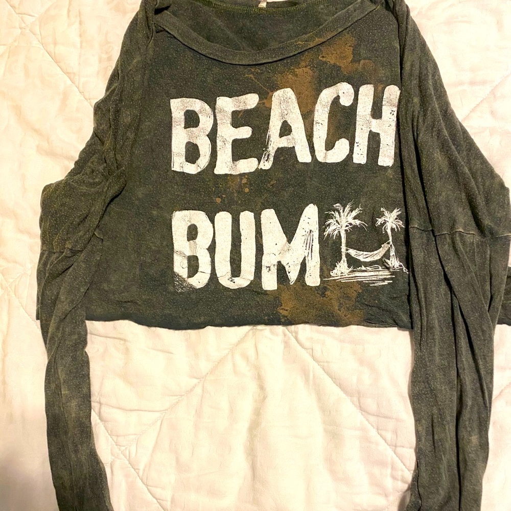soft beach bum long sleeve crop top